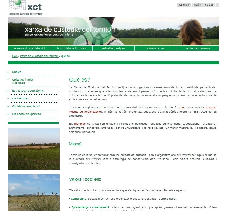 Actualització i redacció de nous continguts per al portal web www.xct.cat