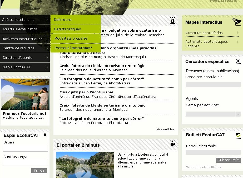 Suport a la creació i consolidació de la xarxa EcoturCAT