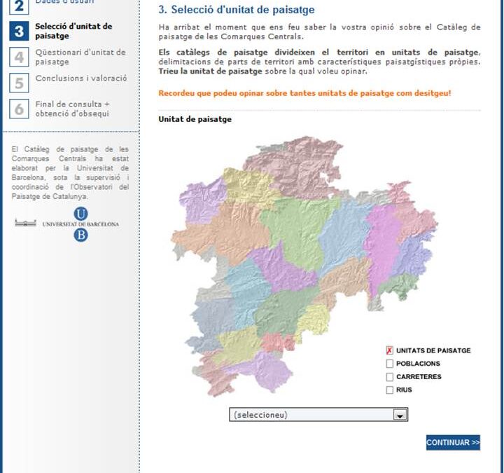 Consultas web vinculadas a la redacción de los catálogos de paisaje de Cataluña